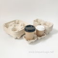 Disposable Bagasse 4 cups holder
